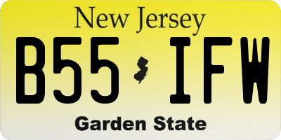 NJ license plate B55IFW