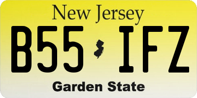 NJ license plate B55IFZ