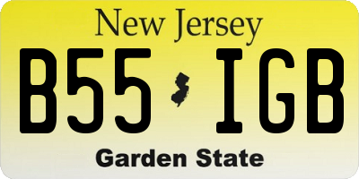 NJ license plate B55IGB