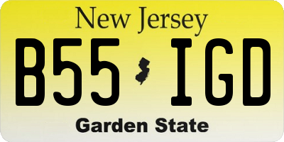 NJ license plate B55IGD