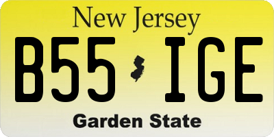 NJ license plate B55IGE