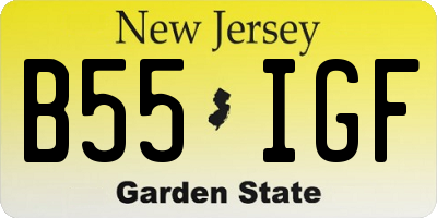 NJ license plate B55IGF