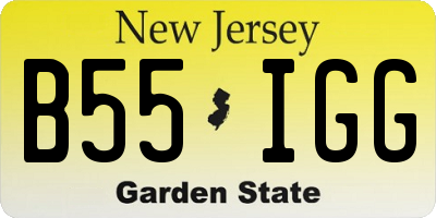 NJ license plate B55IGG