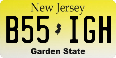 NJ license plate B55IGH