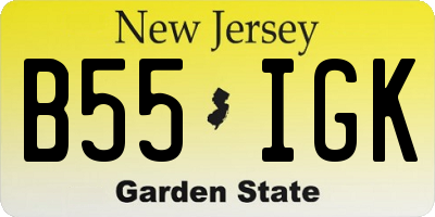 NJ license plate B55IGK