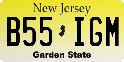 NJ license plate B55IGM