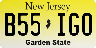 NJ license plate B55IGO