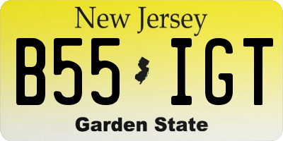 NJ license plate B55IGT