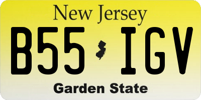NJ license plate B55IGV