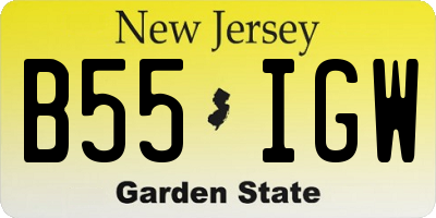 NJ license plate B55IGW