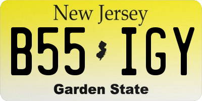 NJ license plate B55IGY
