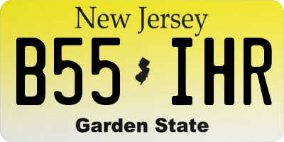 NJ license plate B55IHR