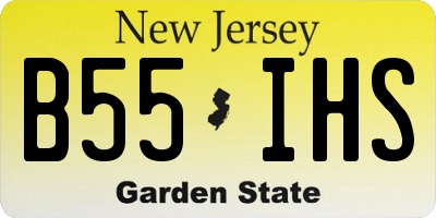NJ license plate B55IHS