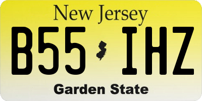 NJ license plate B55IHZ
