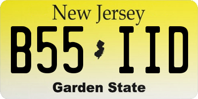 NJ license plate B55IID