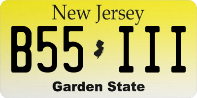 NJ license plate B55III