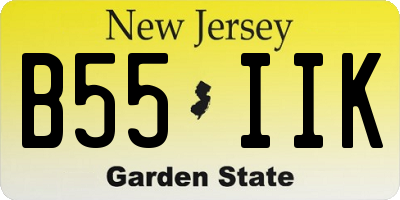 NJ license plate B55IIK