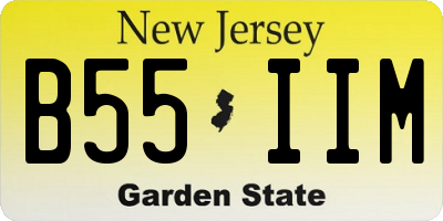 NJ license plate B55IIM