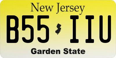 NJ license plate B55IIU