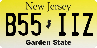 NJ license plate B55IIZ
