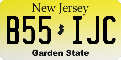 NJ license plate B55IJC