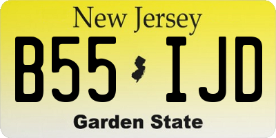 NJ license plate B55IJD