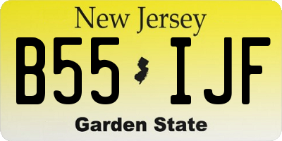 NJ license plate B55IJF