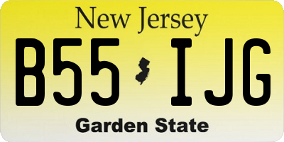 NJ license plate B55IJG