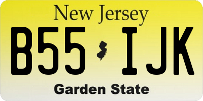 NJ license plate B55IJK