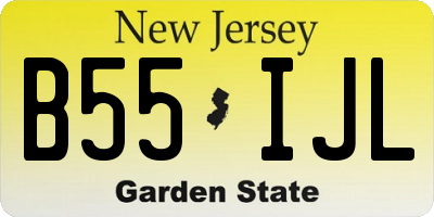 NJ license plate B55IJL