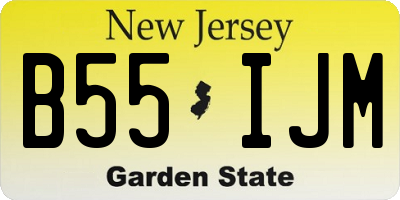 NJ license plate B55IJM