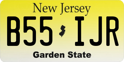 NJ license plate B55IJR
