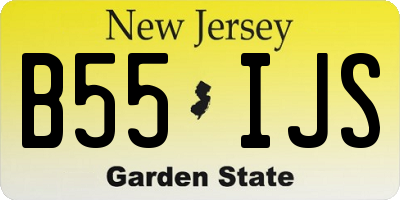 NJ license plate B55IJS