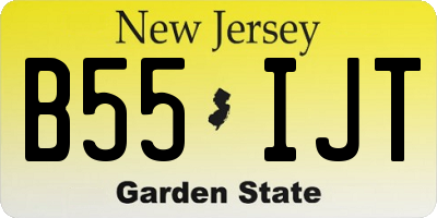 NJ license plate B55IJT