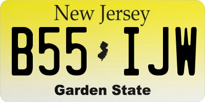 NJ license plate B55IJW