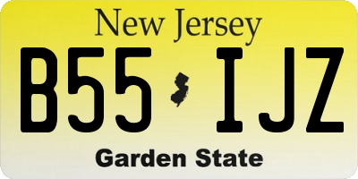 NJ license plate B55IJZ