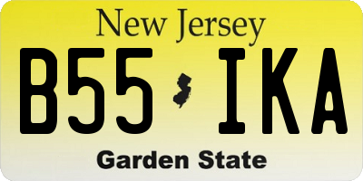 NJ license plate B55IKA