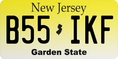 NJ license plate B55IKF