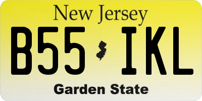 NJ license plate B55IKL