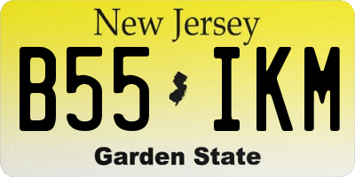 NJ license plate B55IKM