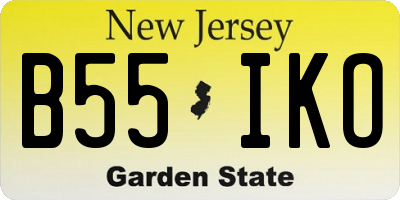 NJ license plate B55IKO