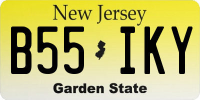 NJ license plate B55IKY