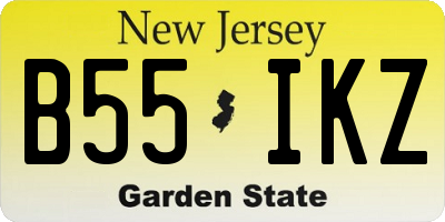 NJ license plate B55IKZ