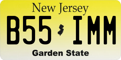 NJ license plate B55IMM