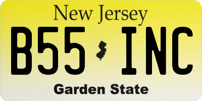 NJ license plate B55INC