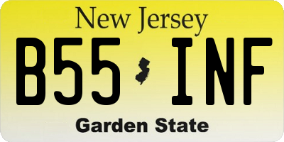 NJ license plate B55INF