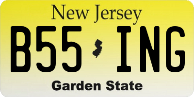 NJ license plate B55ING