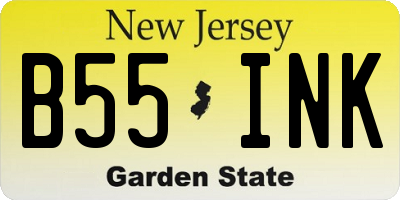 NJ license plate B55INK