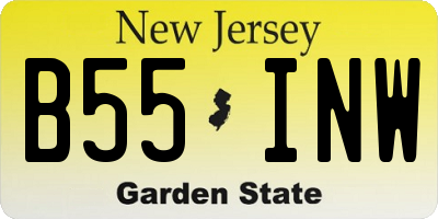 NJ license plate B55INW