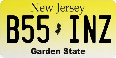 NJ license plate B55INZ